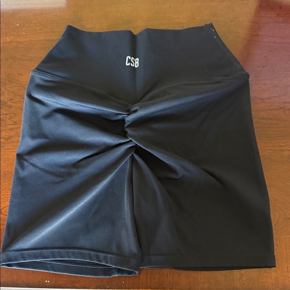 CSB scrunch butt cross waist shorts